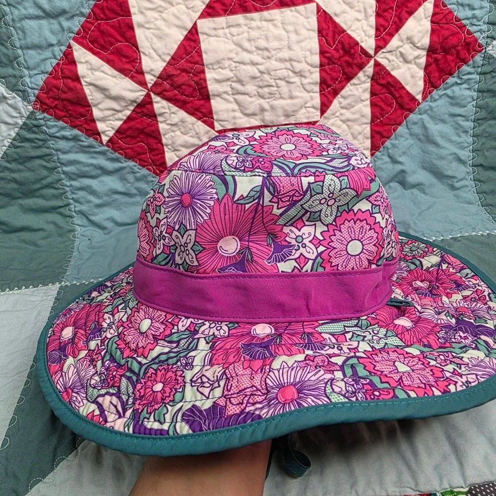 Sunday Afternoons Kids Sun Hat Pink Purple Floral Bucket Hat Medium 2-5 Years